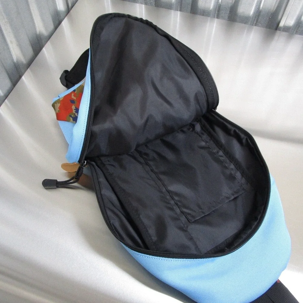 Mei Ocean Sling Backpack Light Blue Camo Trim One Strap Crossbody Bag